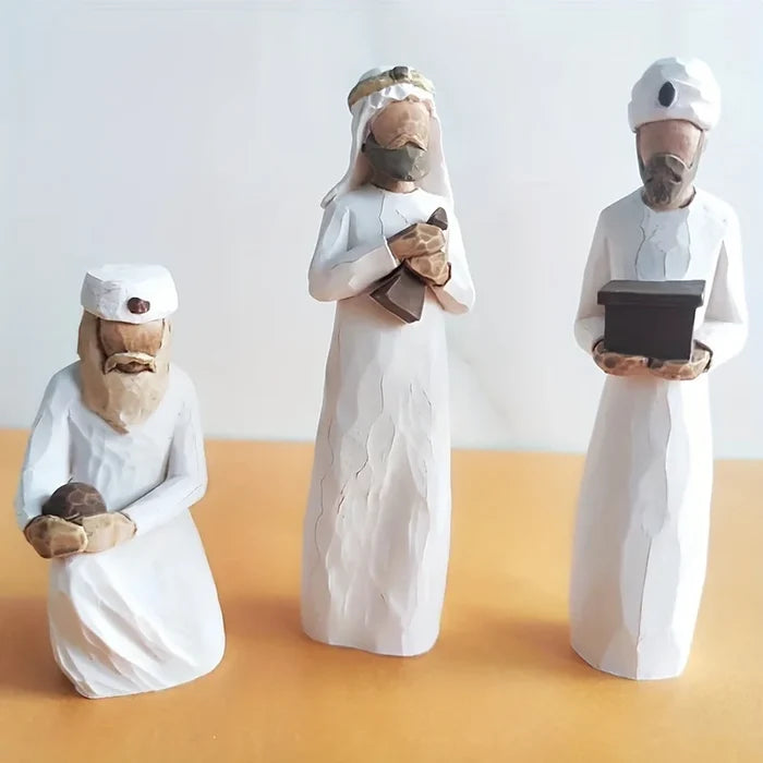Nativity Figurines Set Handcrafted Resin Three Wise Men Nativity Scene Christmas Decor Gift