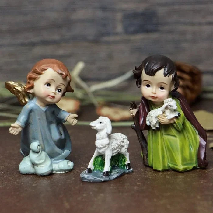 Nativity Set 11-Piece Resin Catholic Figurines Christmas Decor Centerpiece Traditional Manger Scene Gift