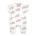 Nautical Crab Kangaroo Pocket Rolled Sleeve Jumpsuit (Organic Jersey)