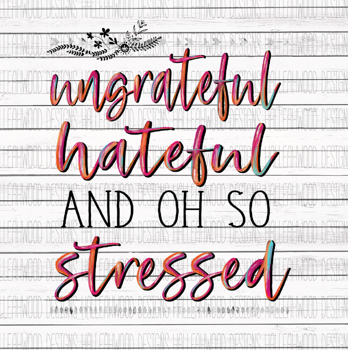 NSFW- Ungrateful Hateful Stressed