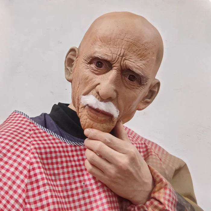 Old Man Mask Realistic Latex Full Head Halloween 2025