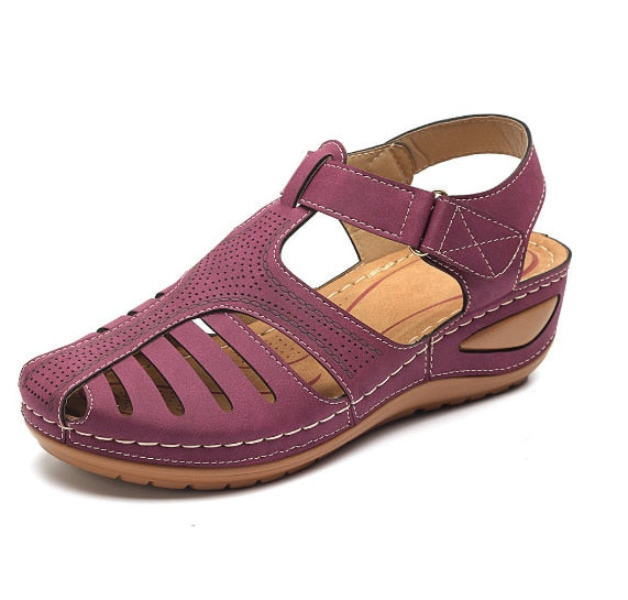 Orthopedic Leather Sandals for Women - Foot Pain Relief, Improved Posture, Adjustable Straps, Comfortable Fit, Available in Black and Brown-1