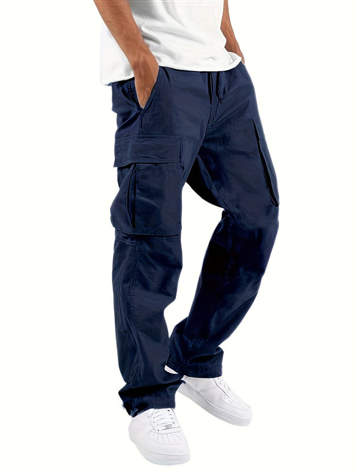 Oversized Black Cargo Pants for Men with Multiple Pockets, Comfortable Fit and Durable Cotton Blend Trousers-6
