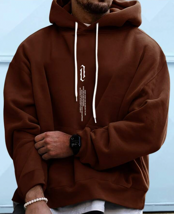 Oversized Cozy Men’s Hoodie - Relaxed Cut, Cotton Blend