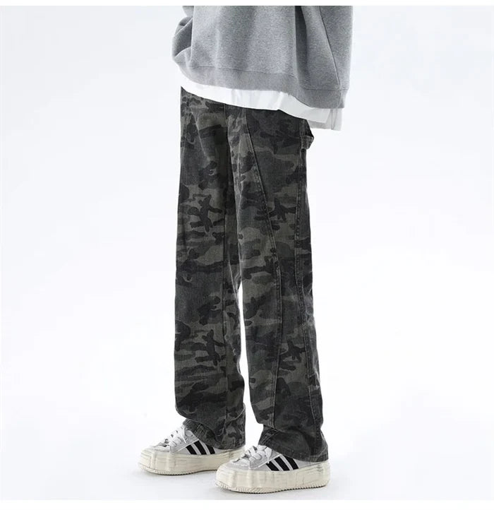 Oversized Men’s Cargo Jeans - Baggy Straight Denim Wear