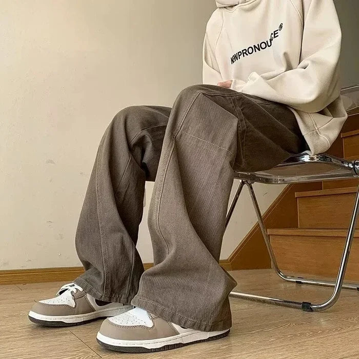 Oversized Mens Cargo Jeans - Wide Leg, Denim, Street
