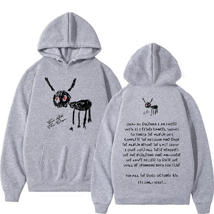 Oversized Men's Hoodie - Relaxed Spandex Blend, Streetwear