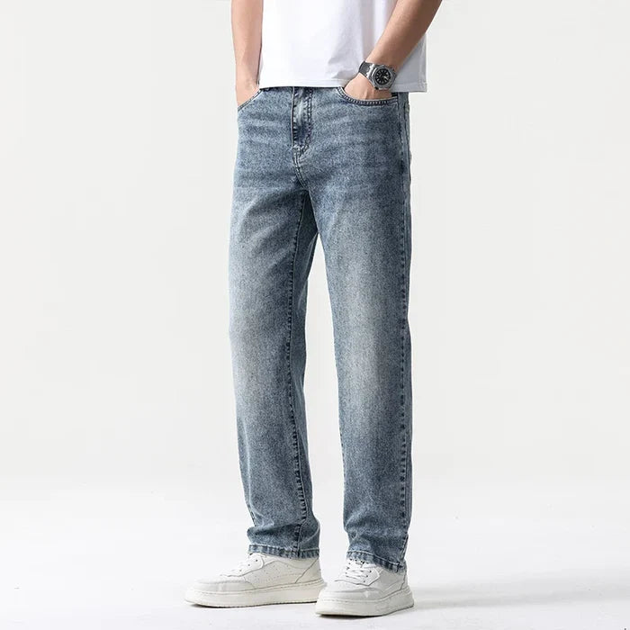 Oversized Men’s Wide Leg Jeans - Straight Lyocell, Casual
