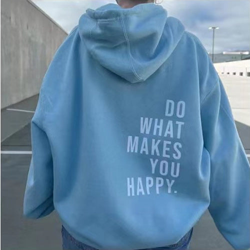 Oversized Women's Hoodie - Loose Back Print, Polyester