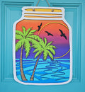 Palm Tree Mason Jar Door Hange-wholesale