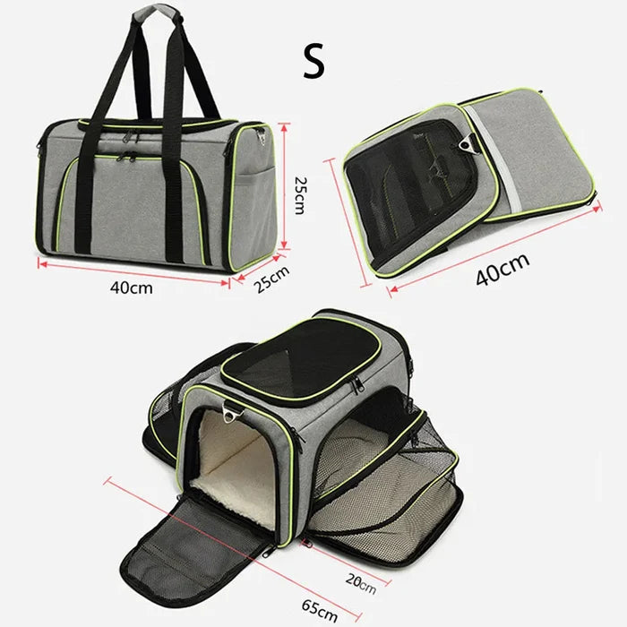 Pet Carrier Bag Up To 10kg Foldable Breathable Soft-Sided Travel Carrier Fall 2025 Safe Locking Zippers