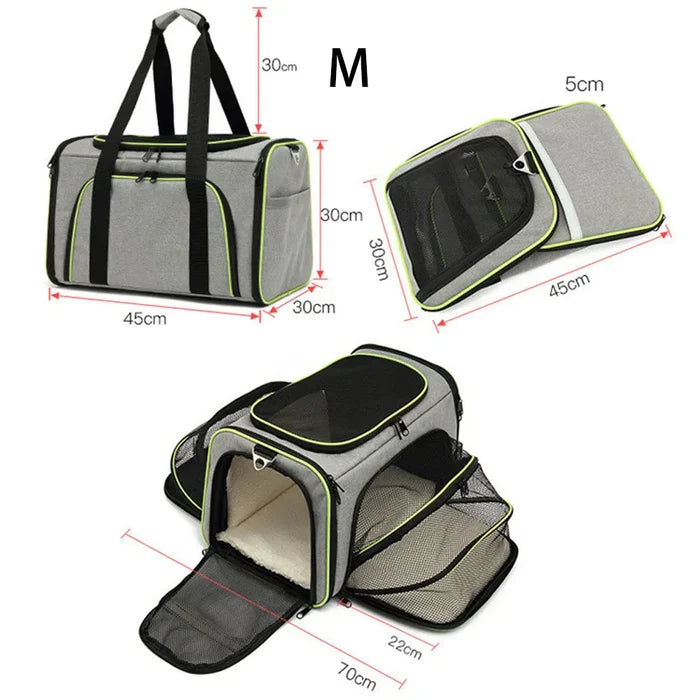 Pet Carrier Bag Up To 10kg Foldable Breathable Soft-Sided Travel Carrier Fall 2025 Safe Locking Zippers