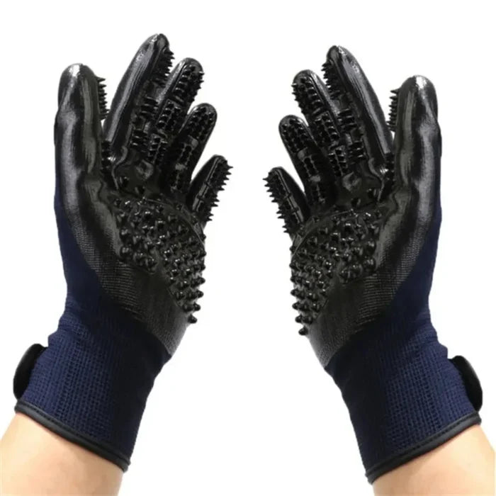 Pet Grooming Gloves Teal Rubber Bath Gloves Spring 2026 Hair Removal Non Slip Gentle Massage