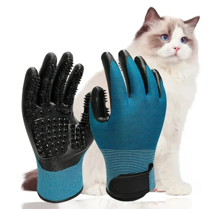 Pet Grooming Gloves Teal Rubber Bath Gloves Spring 2026 Hair Removal Non Slip Gentle Massage