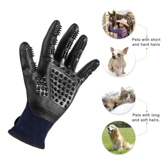 Pet Grooming Gloves Teal Rubber Bath Gloves Spring 2026 Hair Removal Non Slip Gentle Massage