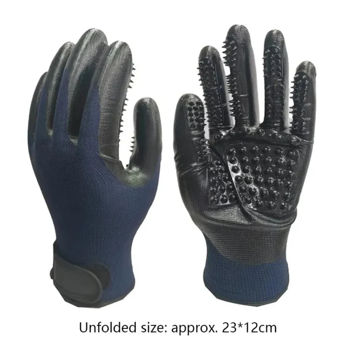Pet Grooming Gloves Teal Rubber Bath Gloves Spring 2026 Hair Removal Non Slip Gentle Massage
