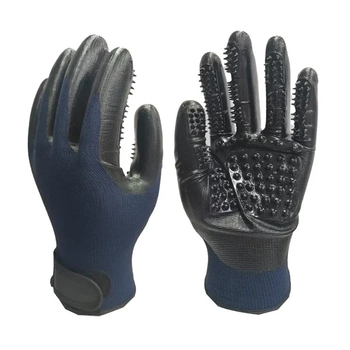 Pet Grooming Gloves Teal Rubber Bath Gloves Spring 2026 Hair Removal Non Slip Gentle Massage