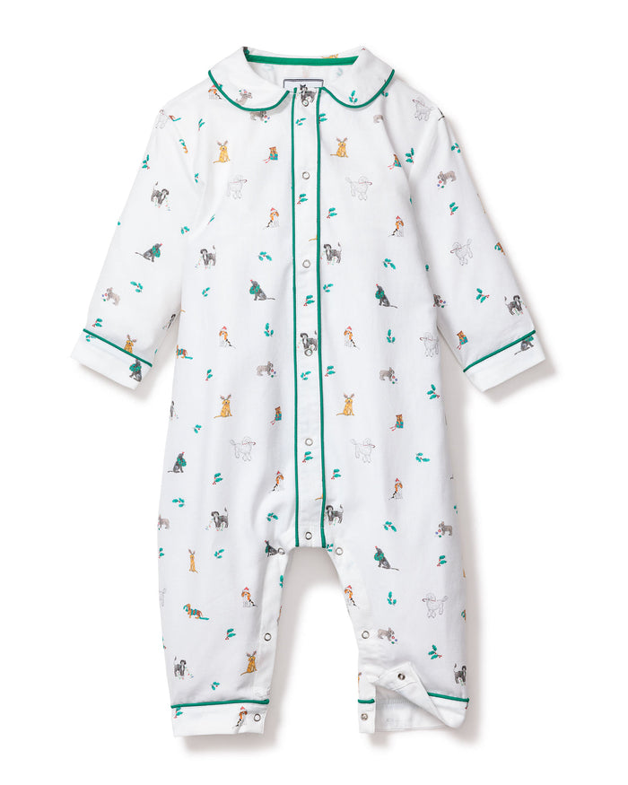 Petite Plume Baby Twill Cambridge Romper - Jingle Paws