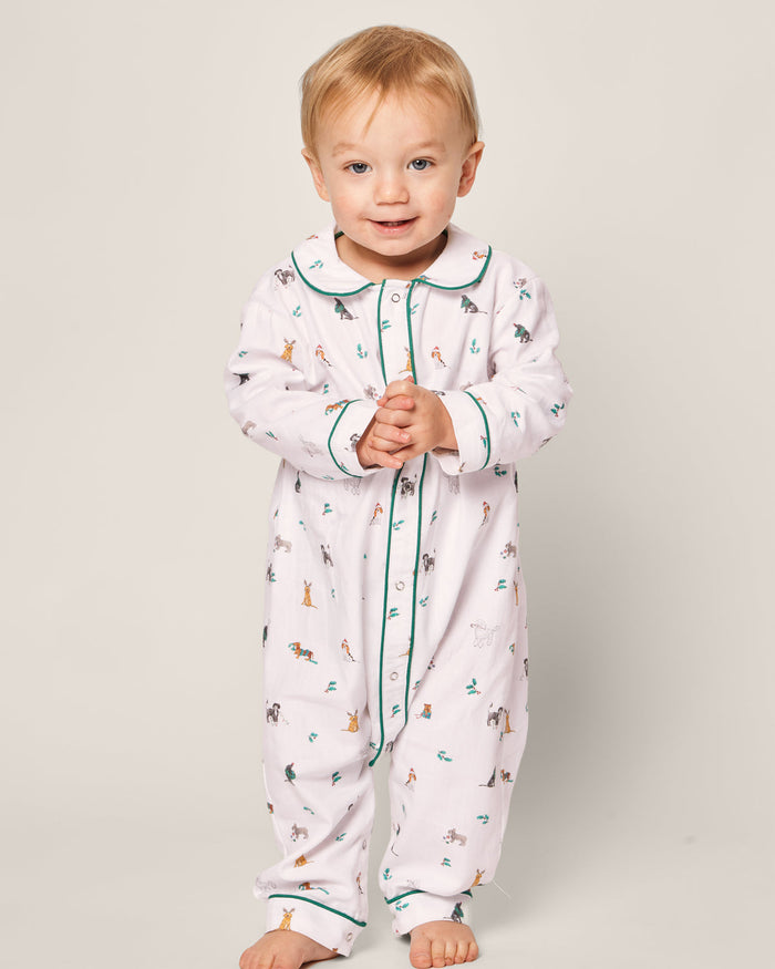 Petite Plume Baby Twill Cambridge Romper - Jingle Paws