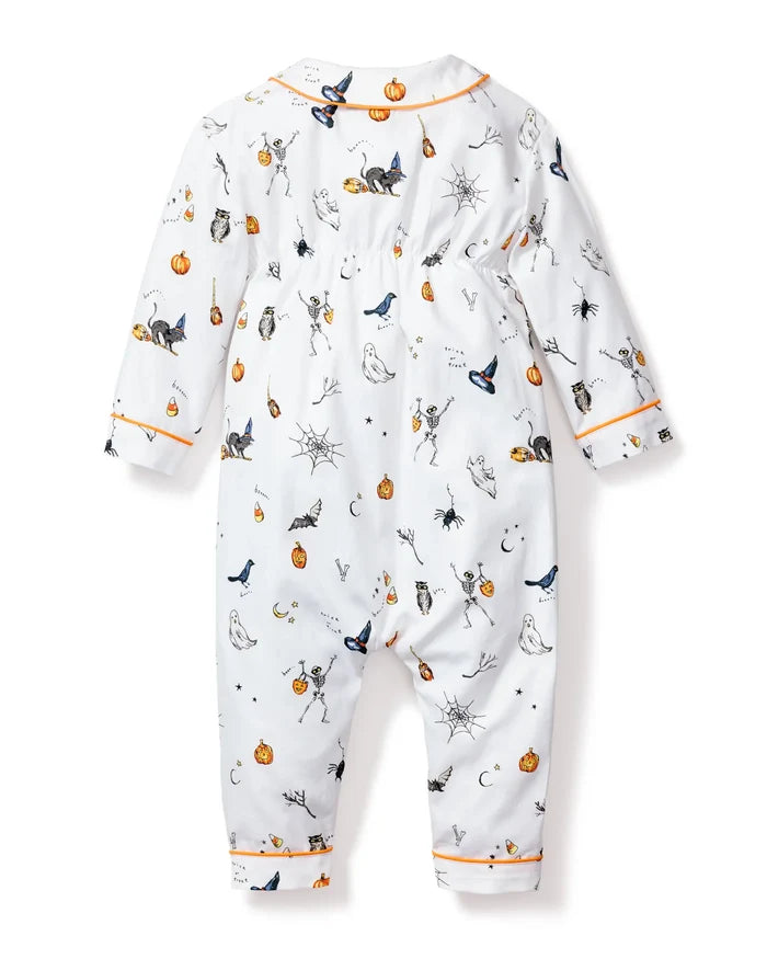 Petite Plume Baby Twill Cambridge Romper - Trick or Treat
