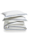 Petite Plume Luxe Premium Cotton Duvet - White w/Navy Piping