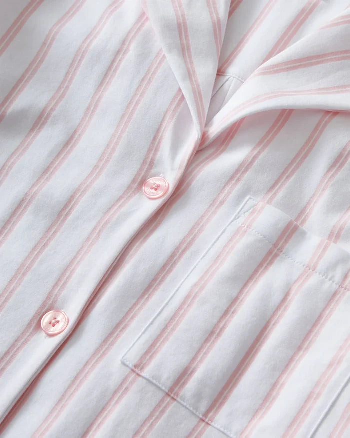 Petite Plume Olivia Short Pima Pajama Set - Pink Stripe