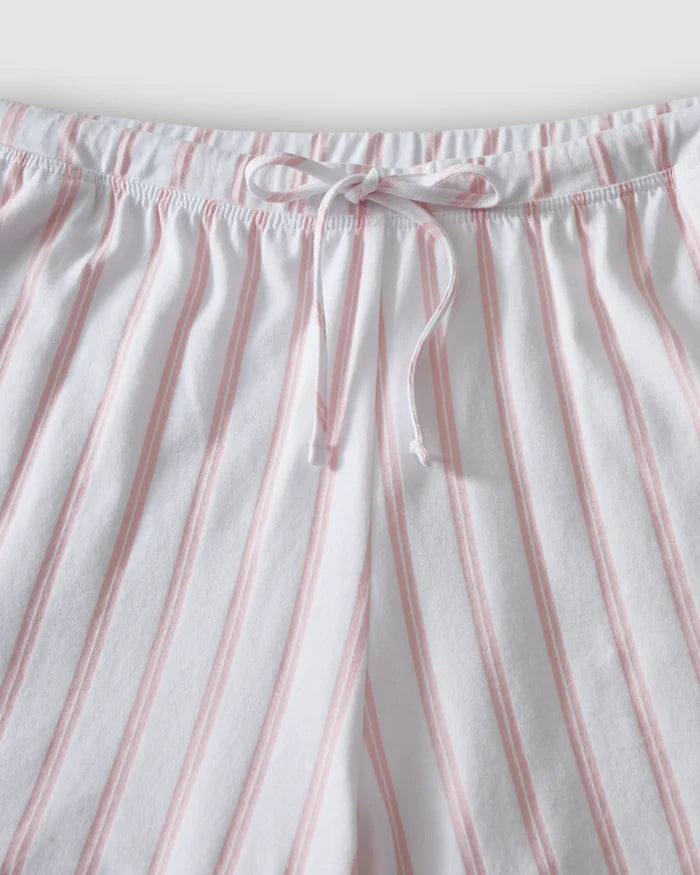 Petite Plume Olivia Short Pima Pajama Set - Pink Stripe