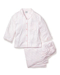 Petite Plume Olivia Wide Leg Pima Pajama Set - Pink Stripe