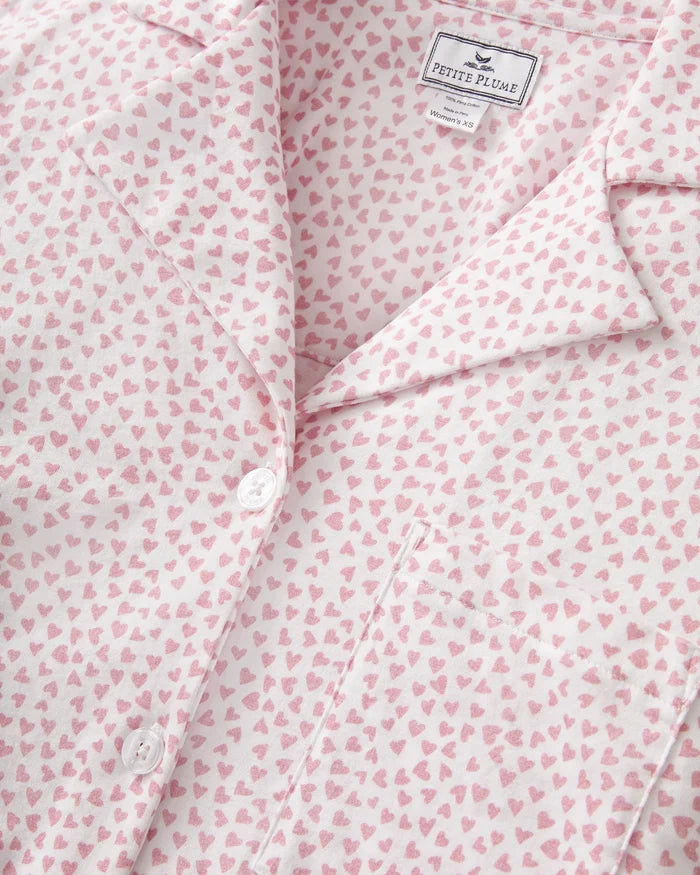 Petite Plume Olivia Wide Leg Pima Pajama Set - Sweethearts