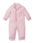 Petite Plume Twill Romper - Red Ticking