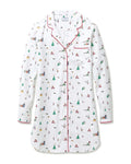 Petite Plume Women's Pima Nightshirt in Holiday Town