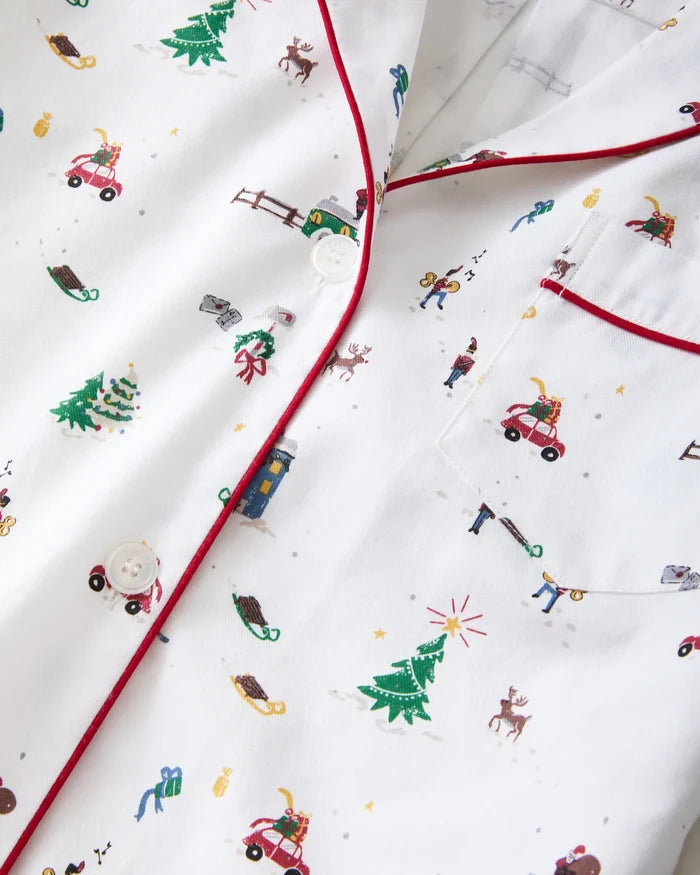 Petite Plume Women's Pima Nightshirt in Holiday Town