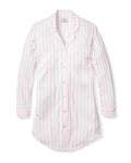 Petite Plume Women's Pima Nightshirt in Pink Stripe