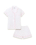 Petite Plume Women’s Pima Short Sleeve Short Set - Blushing Bows