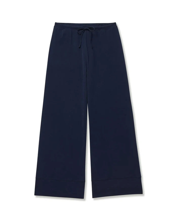 Petite Plume Women's Wide-Leg Lounge Pant in Navy