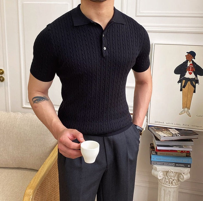 Premium Men's Polo Shirt, Short Sleeve, Cotton Blend, Timeless Design, Classic Fit for Business and Casual Wear-3