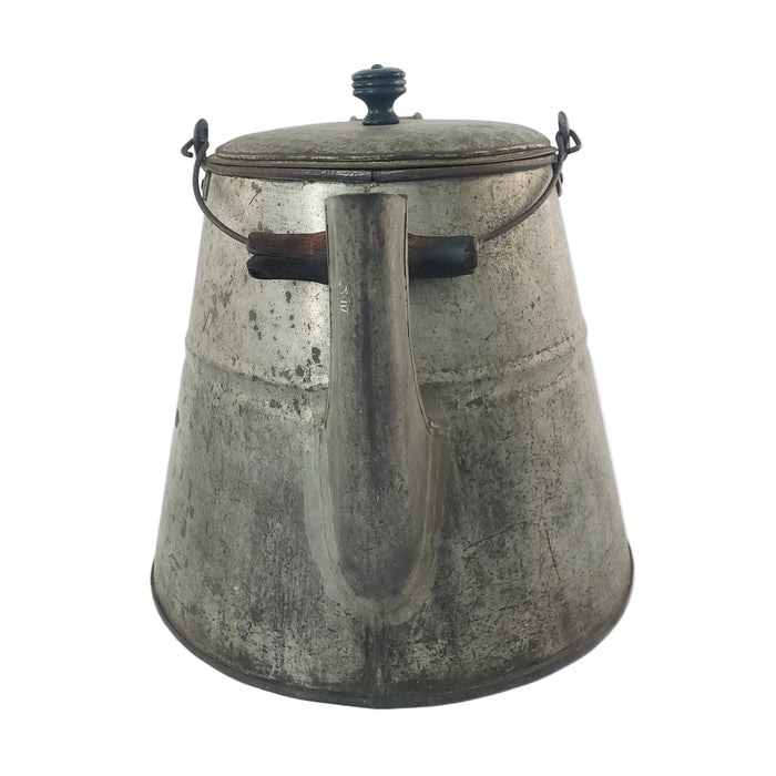 Primitive Large Tin Chuckwagon Cowboy Coffee Pot Bail Handle 2 Gallon