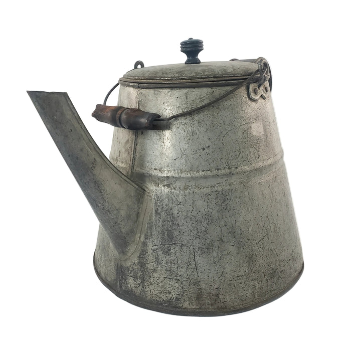 Primitive Large Tin Chuckwagon Cowboy Coffee Pot Bail Handle 2 Gallon
