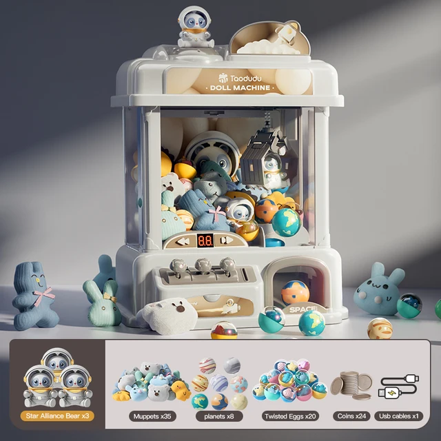 Pro Kit Coin Operated Mini Claw Machine for Kids Arcade Game with Plush Prizes