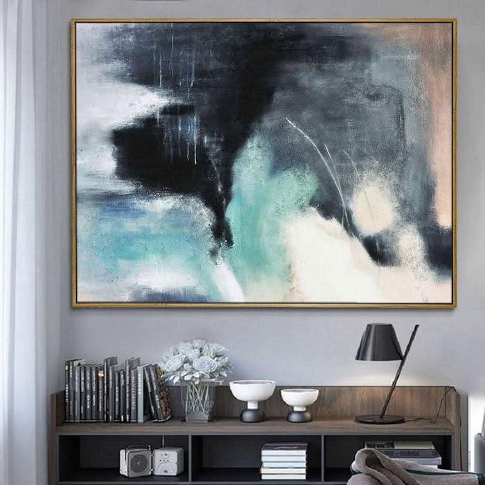 Rain Clouds Covered The Sky - Hand Painted Abstract Acrylic Painting Landscape Art