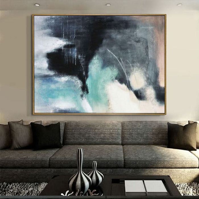 Rain Clouds Covered The Sky - Hand Painted Abstract Acrylic Painting Landscape Art