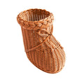 Rattan Vase Boot Shaped Imitation Woven Tabletop Christmas Decor Holiday 2025 Cute Centerpiece Gift