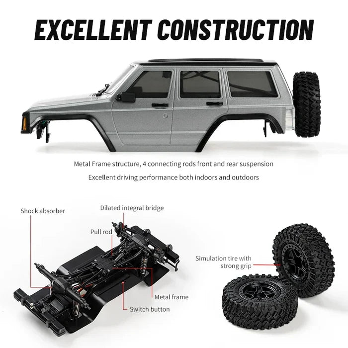 RC Car 1/18 Scale 4WD Off Road Crawler Toy Remote Control 2.4G With 40 Minute Run Time Fall 2025 Gift
