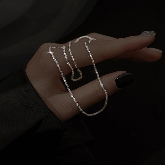 Refined women's silver necklace duo – minimalist design, 925 sterling silver, for everyday wear 2
