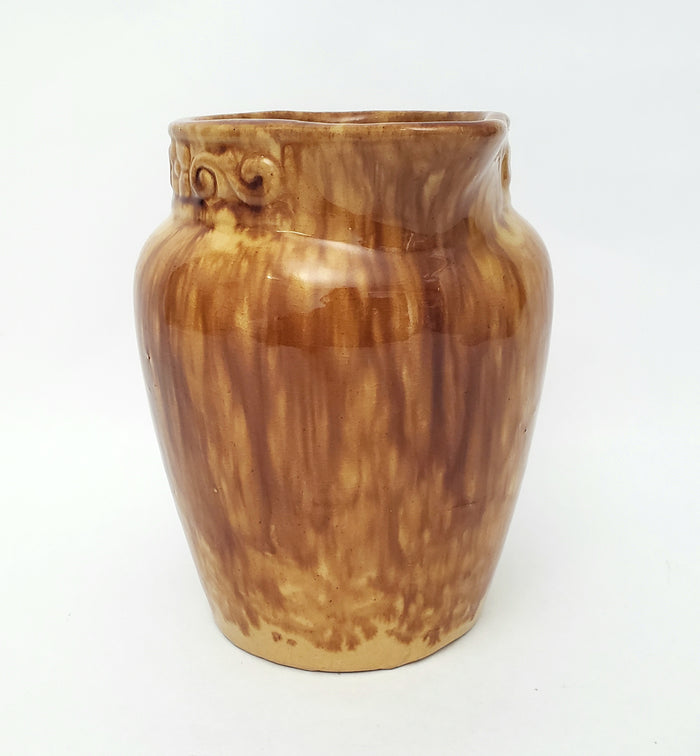 Rockingham Drip Glazed Carmel Brown Yellow Ware Pitcher 2.5 Qt.