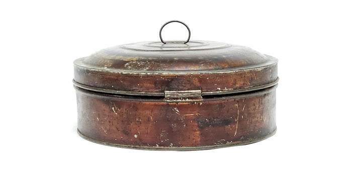 Round Spice Box Set with 6 Original Stenciled Spice Tins ~ c. Late 1800's