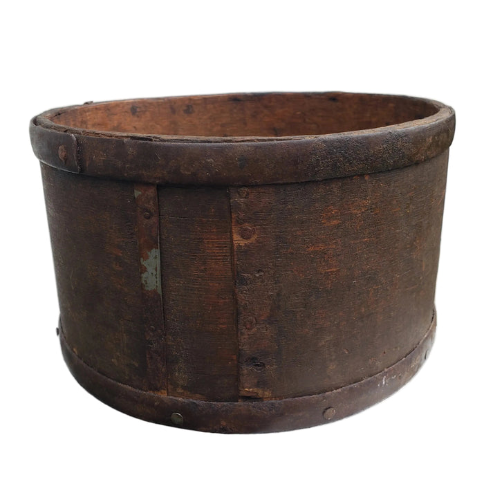 Rustic Primitive Bentwood Dry Grain Measure Metal Bands - 4 Quart Size