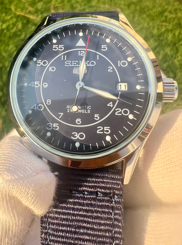 Seiko 5 Field Watch 40mm Automatic SNK809K2 Blue  NATO watch