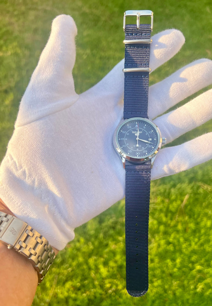Seiko 5 Field Watch 40mm Automatic SNK809K2 Blue  NATO watch