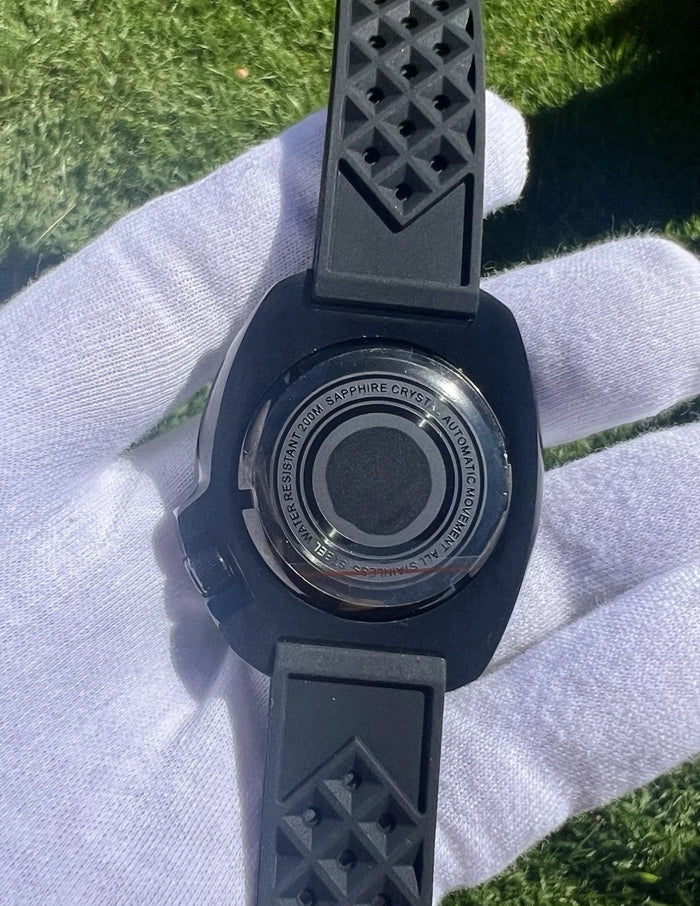 (Seiko) King Turtle Titanium Case Captain Style NO LOGO All Black PVD Diver 47mm Automatic Watch